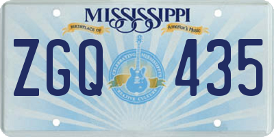 MS license plate ZGQ435
