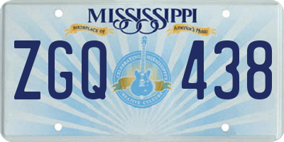 MS license plate ZGQ438