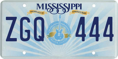 MS license plate ZGQ444