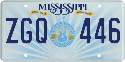 MS license plate ZGQ446