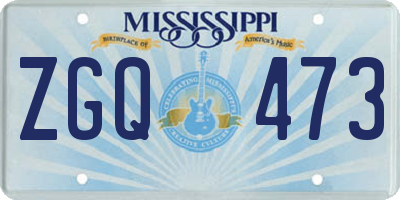 MS license plate ZGQ473