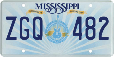 MS license plate ZGQ482