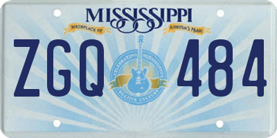 MS license plate ZGQ484