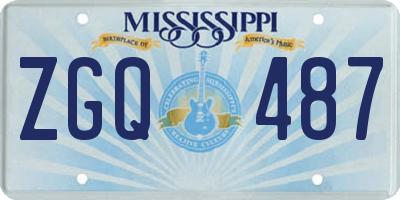 MS license plate ZGQ487