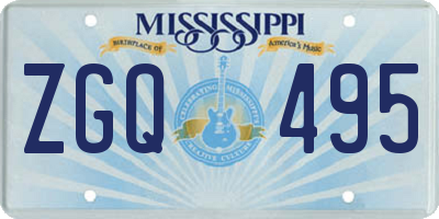 MS license plate ZGQ495
