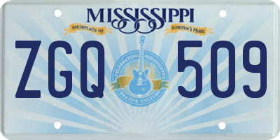 MS license plate ZGQ509