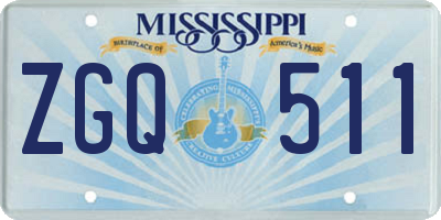 MS license plate ZGQ511