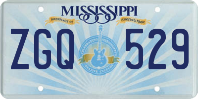 MS license plate ZGQ529