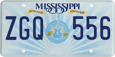 MS license plate ZGQ556