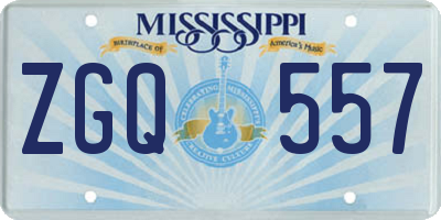 MS license plate ZGQ557