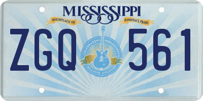 MS license plate ZGQ561