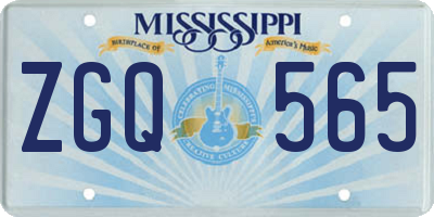 MS license plate ZGQ565