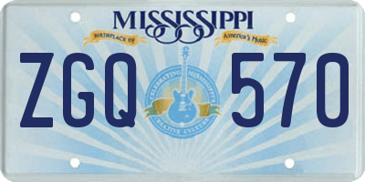 MS license plate ZGQ570
