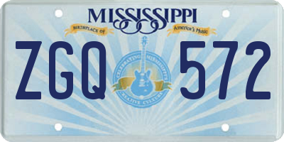 MS license plate ZGQ572