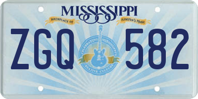 MS license plate ZGQ582