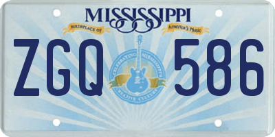 MS license plate ZGQ586