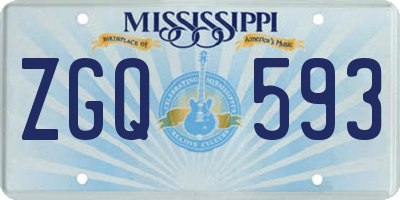 MS license plate ZGQ593