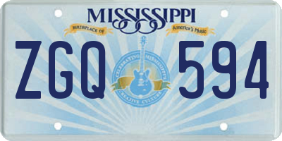 MS license plate ZGQ594