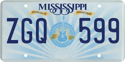 MS license plate ZGQ599