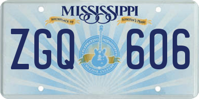 MS license plate ZGQ606