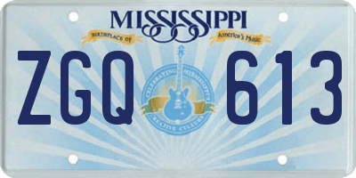 MS license plate ZGQ613
