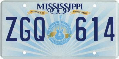 MS license plate ZGQ614