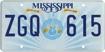 MS license plate ZGQ615