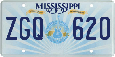 MS license plate ZGQ620