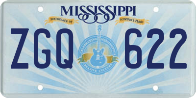 MS license plate ZGQ622