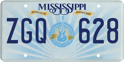MS license plate ZGQ628