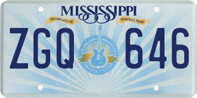 MS license plate ZGQ646