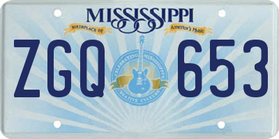 MS license plate ZGQ653
