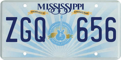 MS license plate ZGQ656