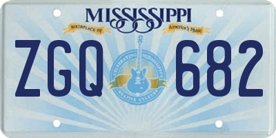 MS license plate ZGQ682