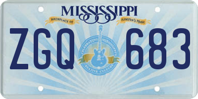 MS license plate ZGQ683