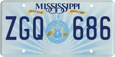 MS license plate ZGQ686