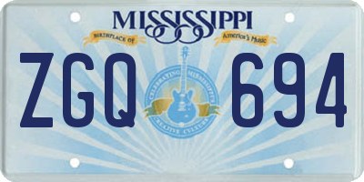 MS license plate ZGQ694