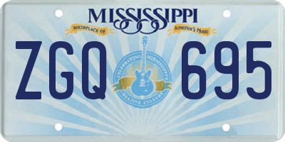 MS license plate ZGQ695