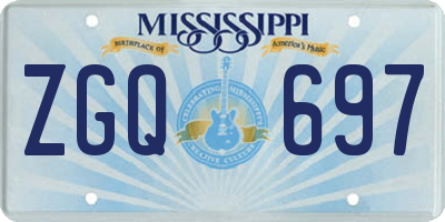 MS license plate ZGQ697