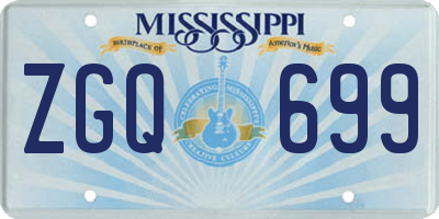 MS license plate ZGQ699