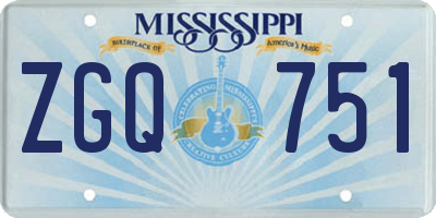MS license plate ZGQ751