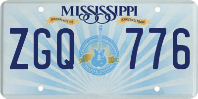 MS license plate ZGQ776