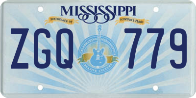 MS license plate ZGQ779