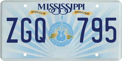 MS license plate ZGQ795