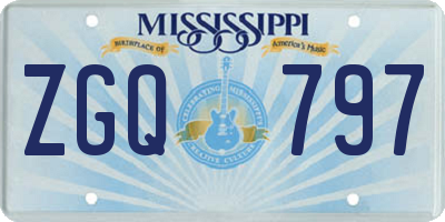 MS license plate ZGQ797