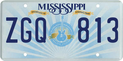MS license plate ZGQ813