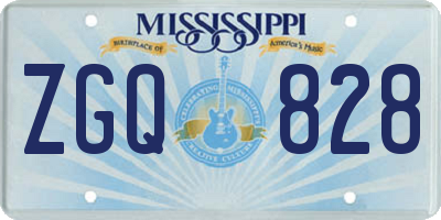 MS license plate ZGQ828