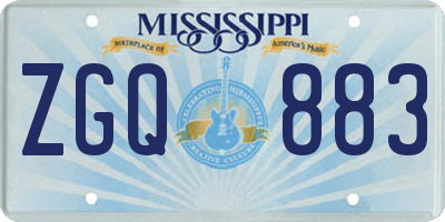 MS license plate ZGQ883