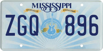 MS license plate ZGQ896