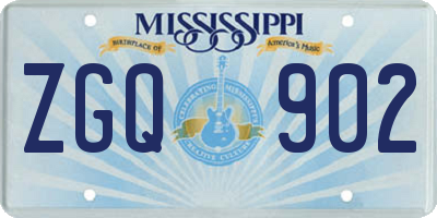 MS license plate ZGQ902